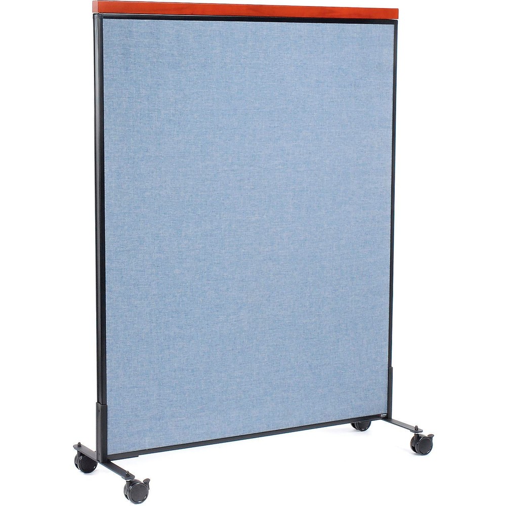 48-1/4"W x 64-1/2"H Mobile Deluxe Office Partition Panel Blue