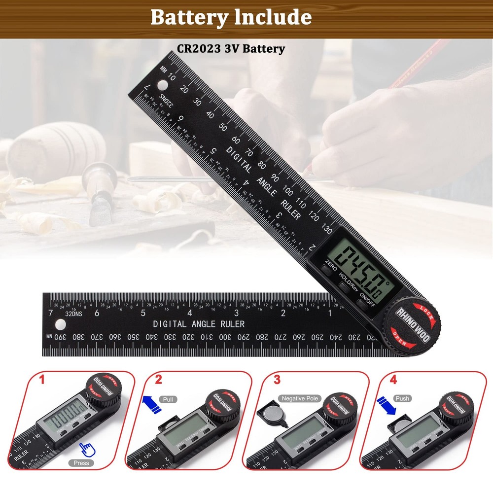 Digital Angle Finder Protractor, Angle Finder Ruler 7inch/200mm, Angle Measuring