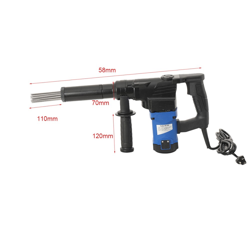 110V 1100W Electric Needle Derusting Gun Rust Removal Needle Scaler Jet Chisel
