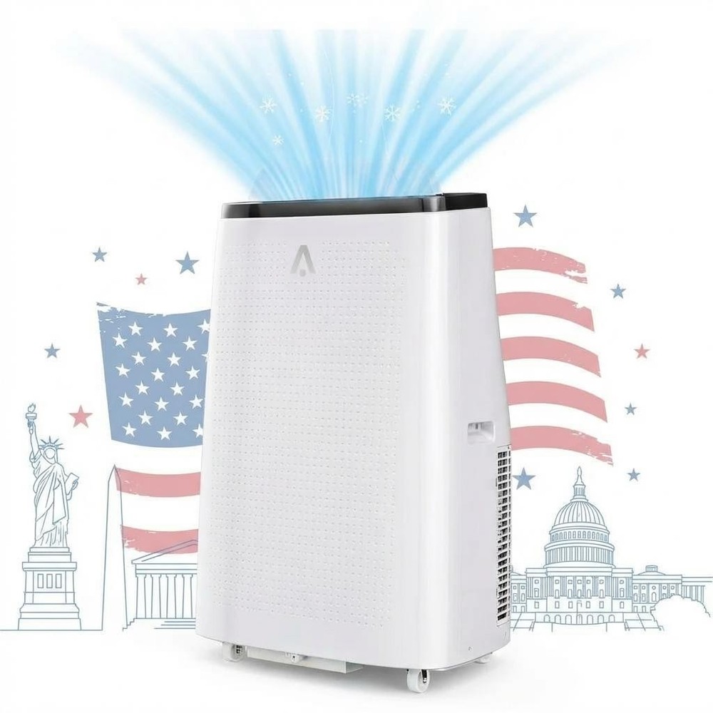 14,000 BTU Portable Air Conditioner, Cool Rooms Up to 750 Sq. ft.with Window Kit