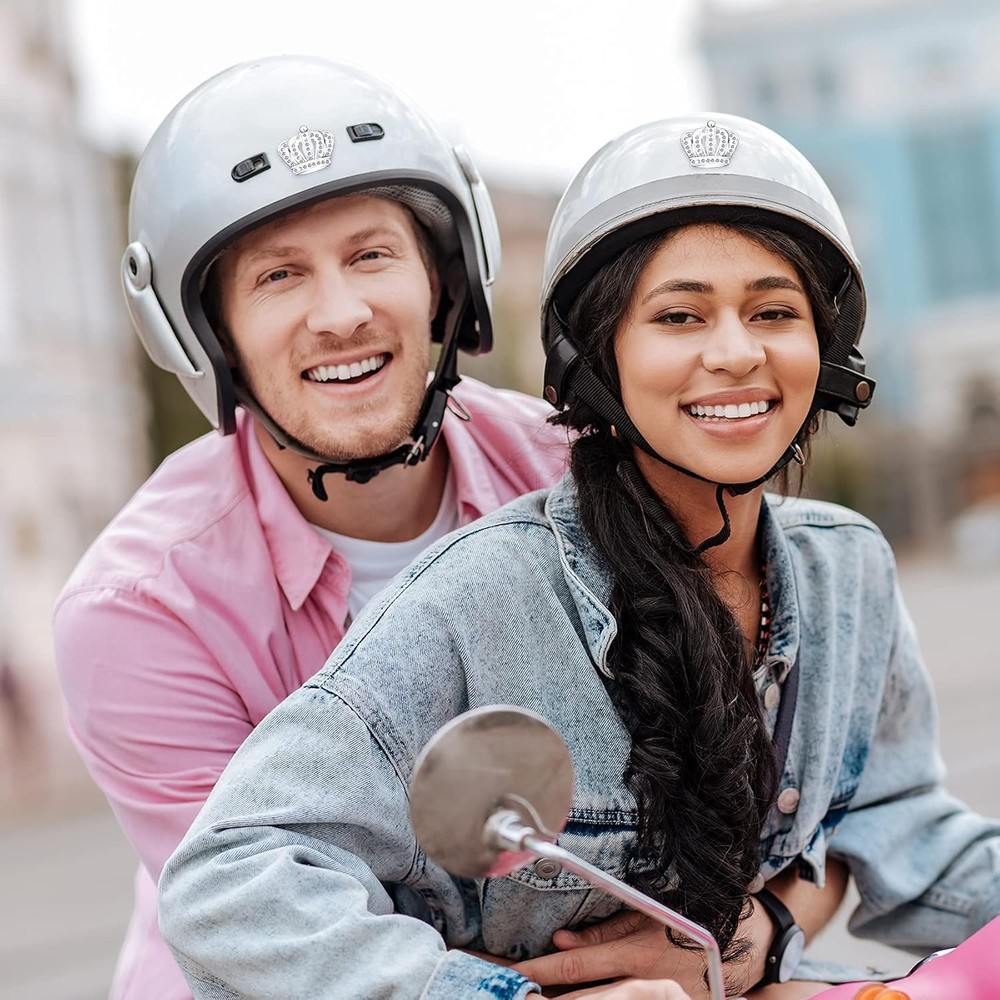 Chrome Crown Car Emblem Sticker 2 PCS