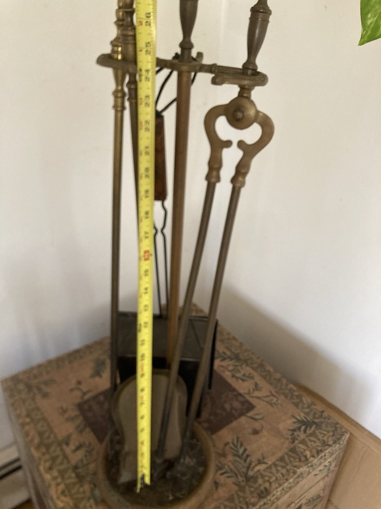 Vintage Brass Fireplace Tools 27 Inch