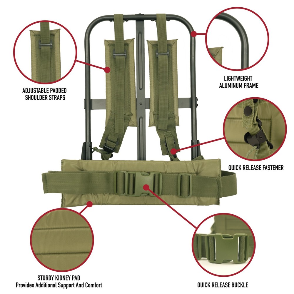Rothco Military Alice Pack Frame with Olive Drab Suspender Straps (NEW)