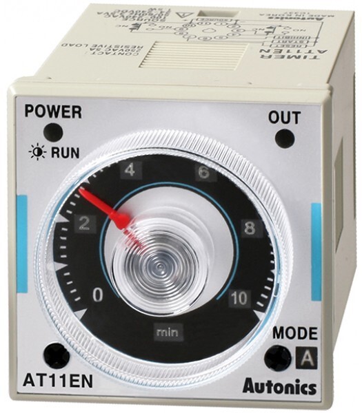 AUTONICS AT11EN-2 Timer, Analog, 6-Mode, Multi-Range, 2 SPDT