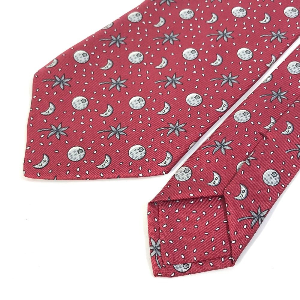 HERMES Tie All Over Pattern Silk