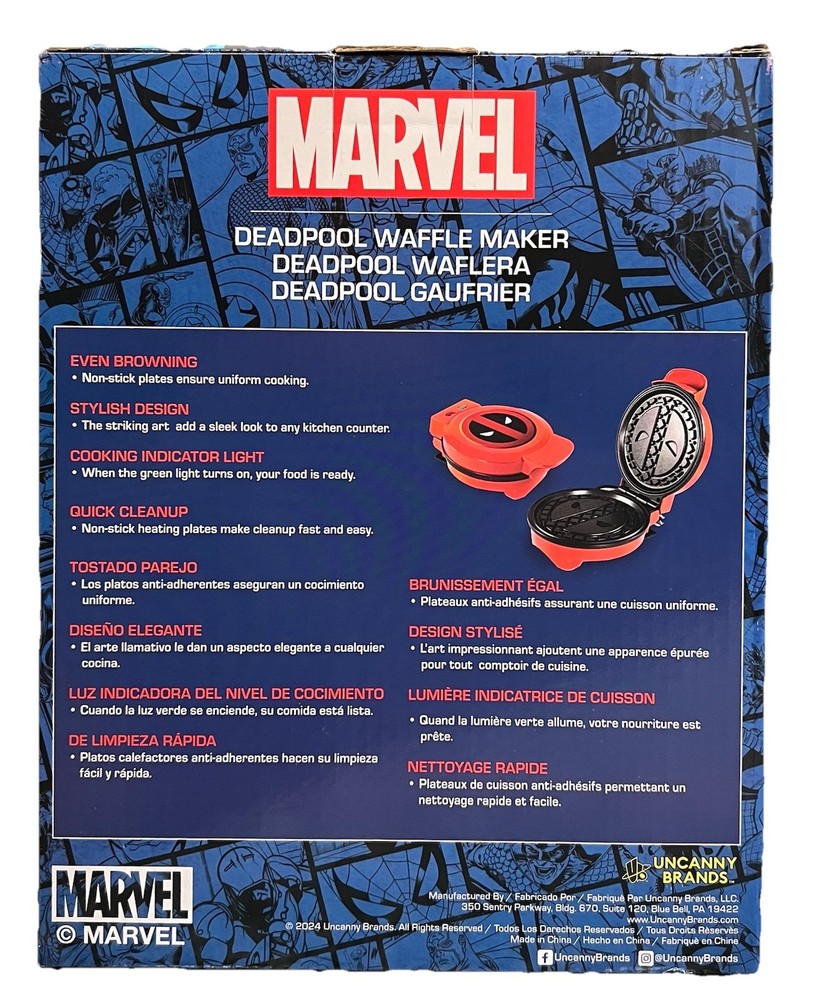Marvel Deadpool Waffle Iron Maker New Unopened Box Collectible