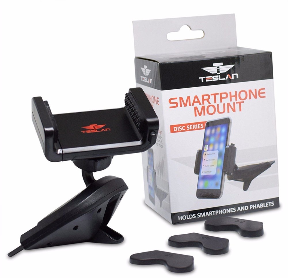 Teslan Disc Cradle Series CD Car Mount Phone Holder for iPhone and Android