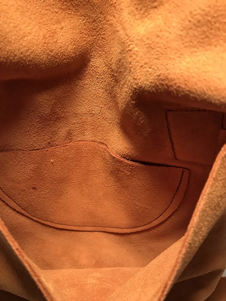 Muzzleloading black powder Fringed Engraved Bag Handcrafted Brown Suede Leather