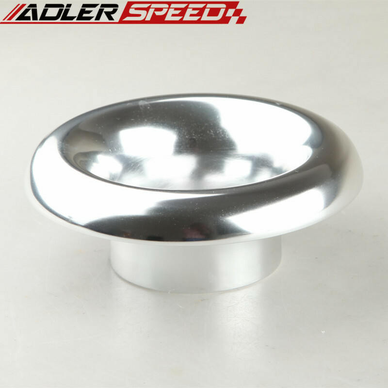 5" Inch Silver Short Ram Cold Air Intake Turbo Horn Velocity Stack Adapter