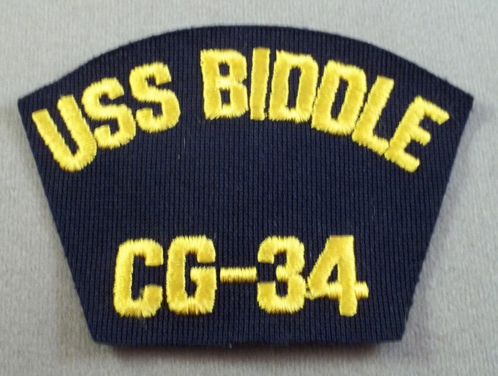 US Navy Cap Patch USS Biddle  CG - 34