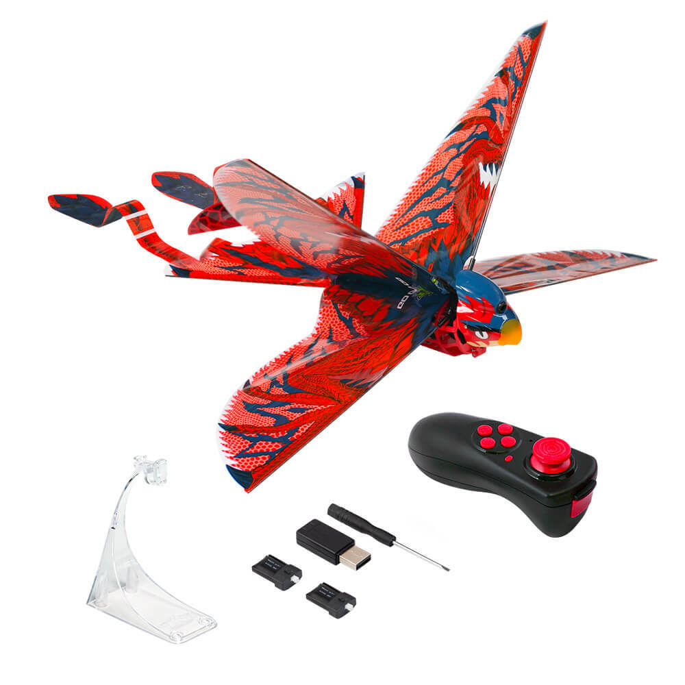 RC BIRD DRAGON Orithopter Dual FLAPPING WINGS 2.4GHZ RTF -RED-