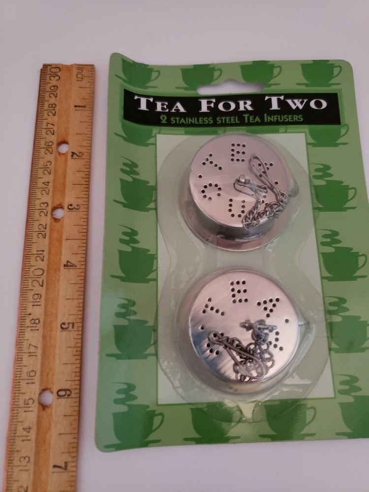 Tea For Two 2 Stainless Steel Tea Infusers Tea Cups NEW