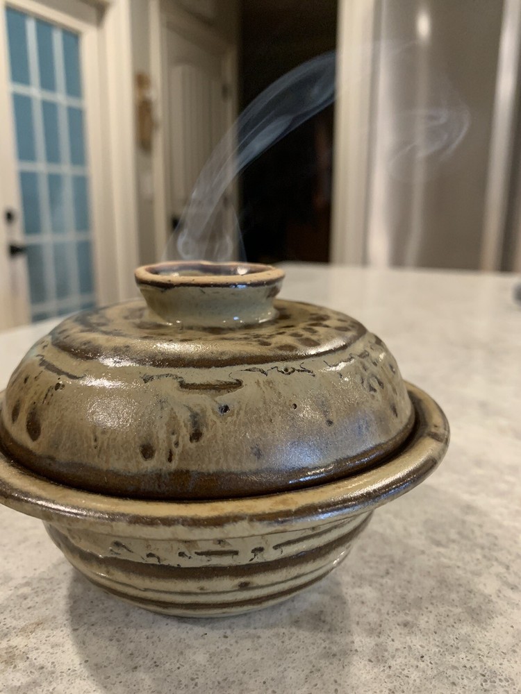 Studio Art Pottery Incense Burner With Lid Signed