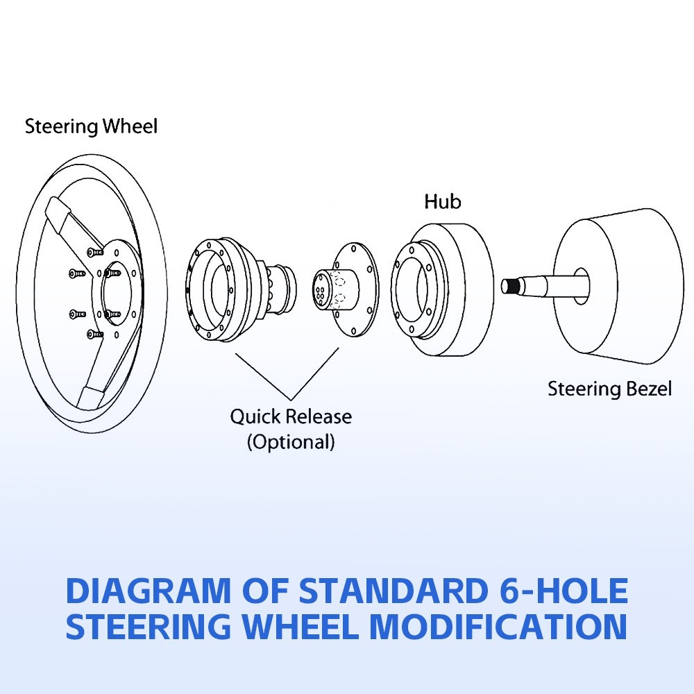 13" Aluminum Universal D Shape Racing Steering Wheel w/Quick Release Adapter Kit