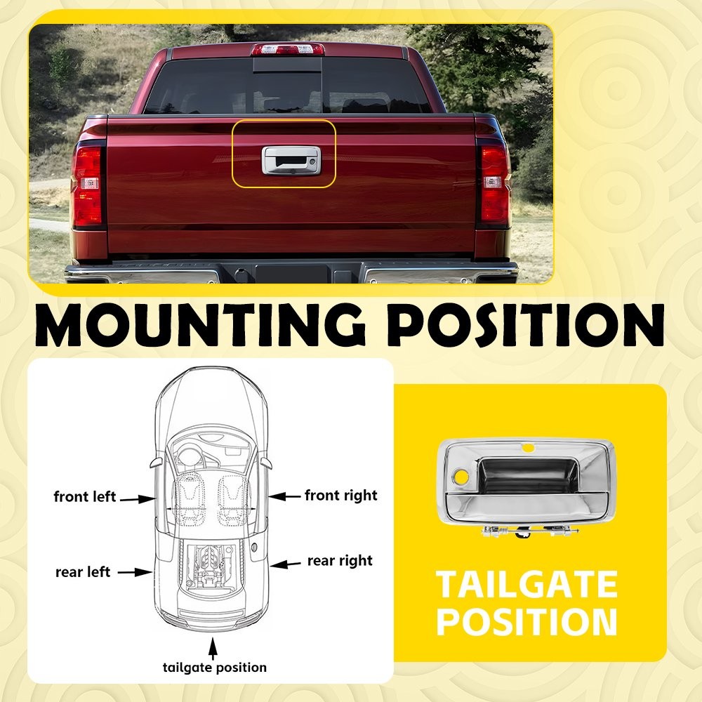 Rear Tailgate Latch Handle Chrome For 2014-2015 Chevy Silverado / GMC Sierra