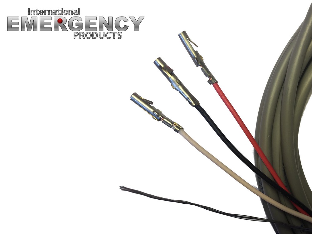 25' ft Strobe Cable 3 Wire Power Supply Shielded for Whelen Federal Signal Code3