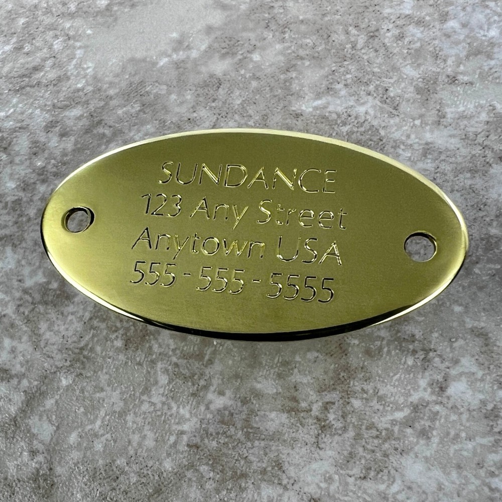 Custom Engraved Tags Personalized NAME PLATE Tags NAME PLATE NATURAL BRASS OVAL