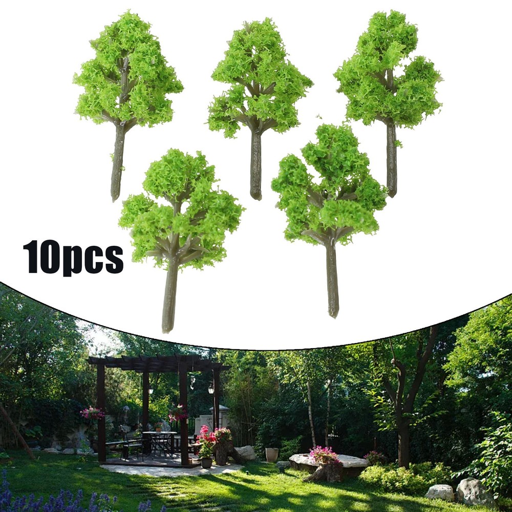 10Pcs 4CM Model Trees Railroad Diorama for MINI Scenery Plastic Scale Scene