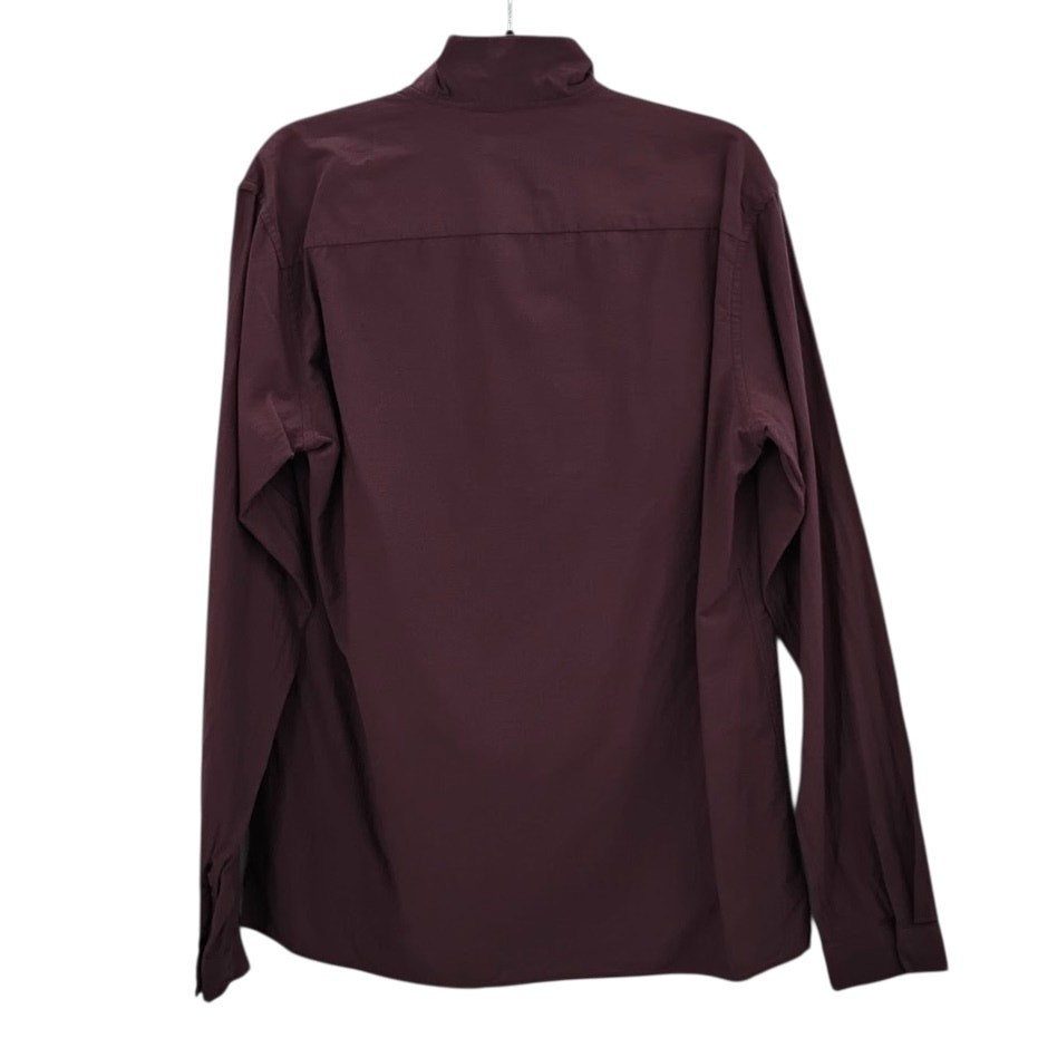 J Lindeberg 1/2 Zip David Crepe Moline Pullover Golf Shirt Maroon Red Medium