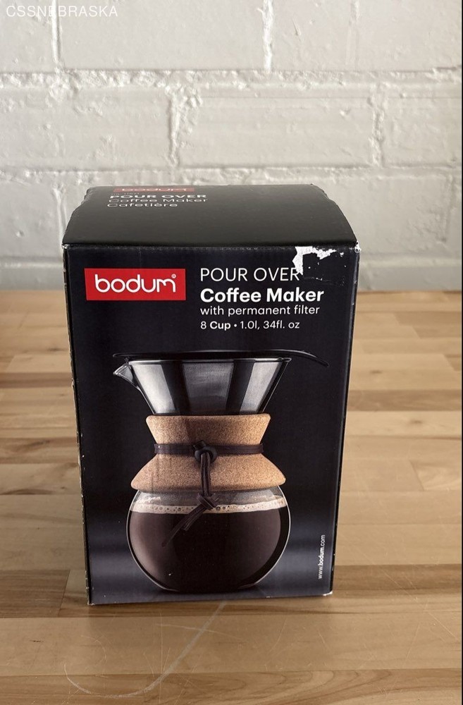 Bodum Pour Over Coffee Maker with a permanent filter.