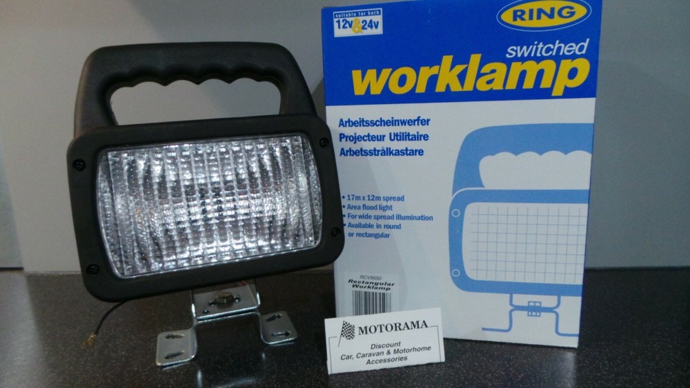 RING SWITCHED WORKLAMP DUAL VOLTAGE RCV9550 RECTANGULAR HALOGEN BRIGHT/LONG BEAM