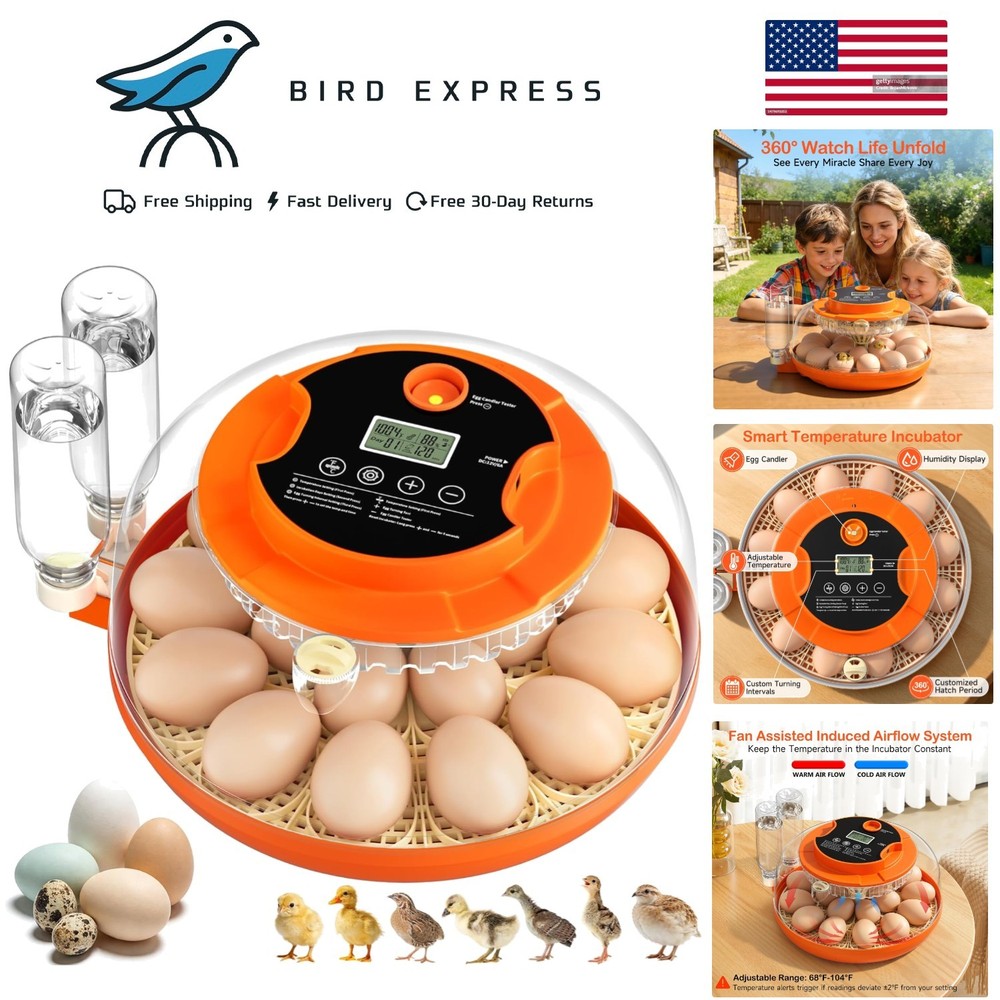 Automatic Egg Incubator with Humidity Control, Turn & Temperature for Chicken...