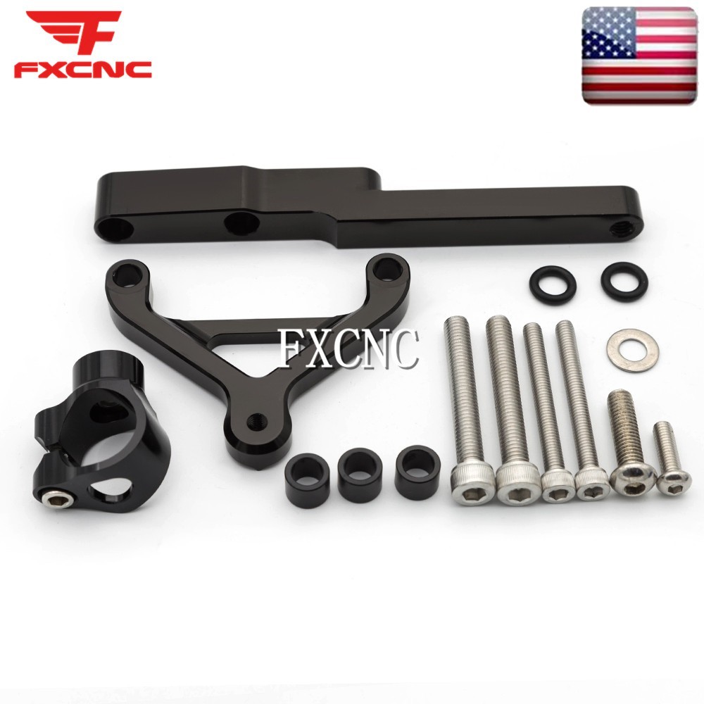 Adjustable Steering Damper & Mount Support Bracket For Honda CB1000R 2008-2017