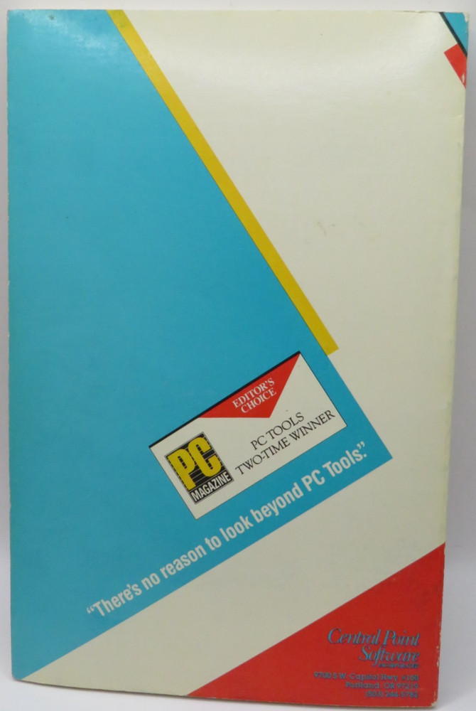 Vintage PC Tools Deluxe Central Point Software -Hard Disk Back Up Manual Only