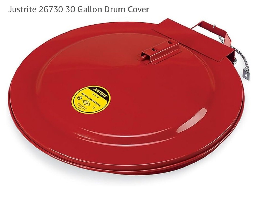 NEW JUSTRITE Safety Drum Cover 26730 Red Please Read Description
