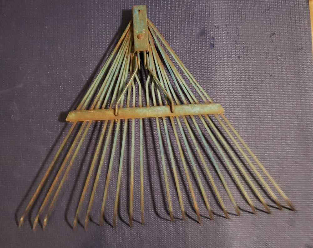 Vintage Leaf Rake Head Steel Tines