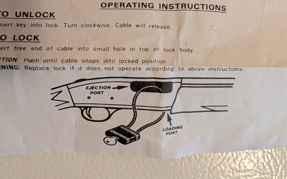 Mossberg & DAC Gun Cablelocks. NIP.