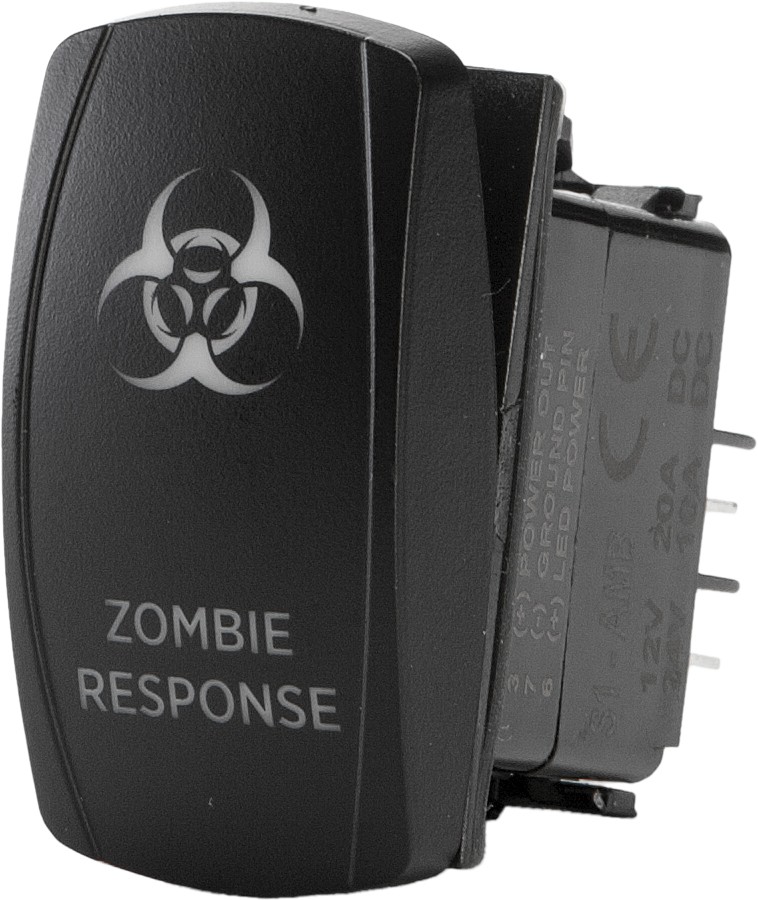 "Zombie Response" Illuminated Rocker Switch Flip SC1-AMB-A23