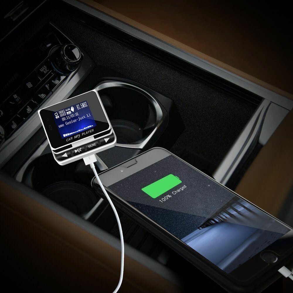 Bluetooth Car MP3 Player LCD FM Transmitter Hands-free USB Aux Cable Adapter Kit