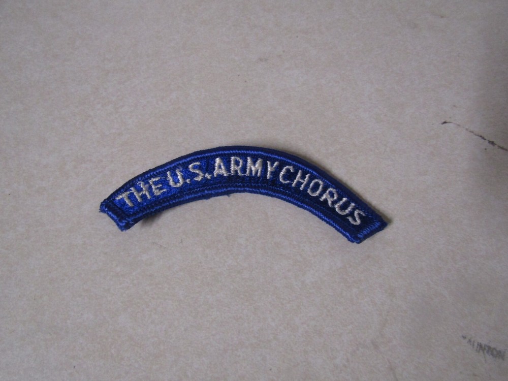 MILITARY PATCH SEW ON COLORED TAB US ARMY CHORUS