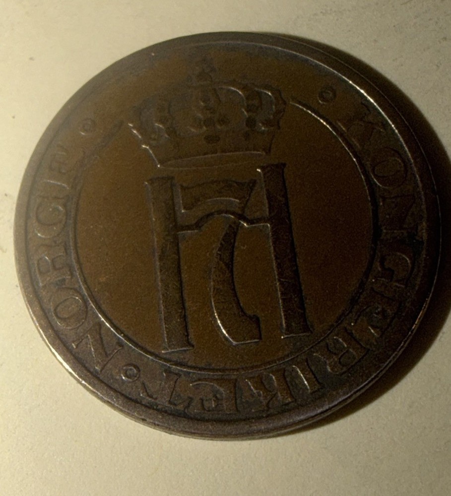 1936 NORWAY 2 ORE - High Quality Coin