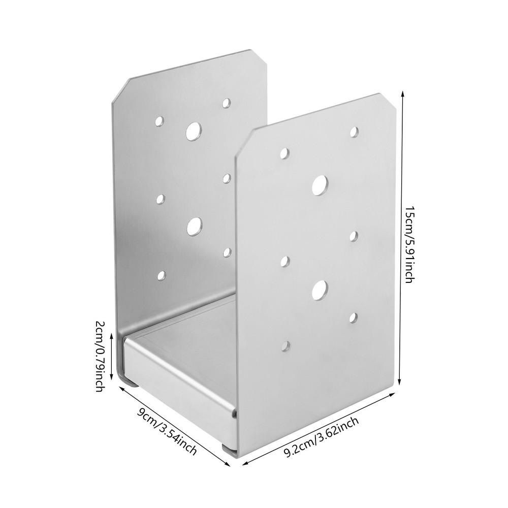 201 Stainless Steel Post Base, 12PCS Post Anchor Brackets, Adjustable Post Base