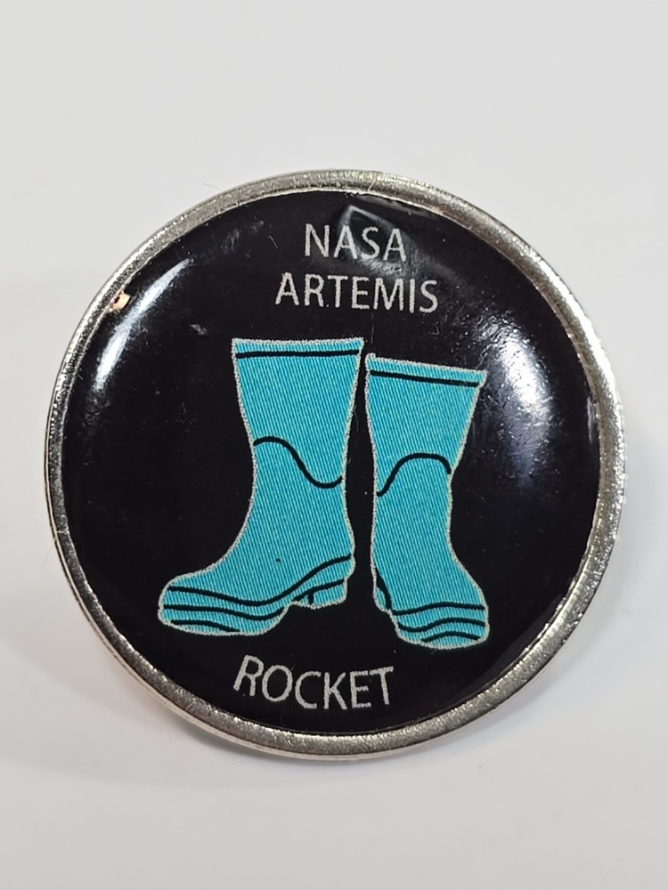 NASA Artemis Rocket Lapel Pin Blue Boots