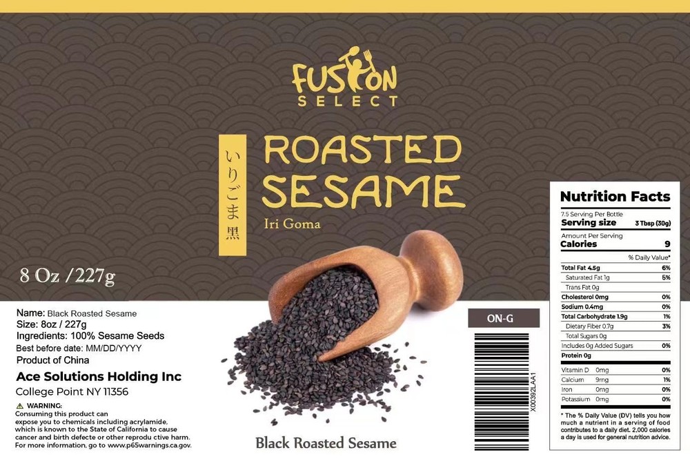 Fusion Select Roasted Black Sesame Seeds - Natural 1 pack,