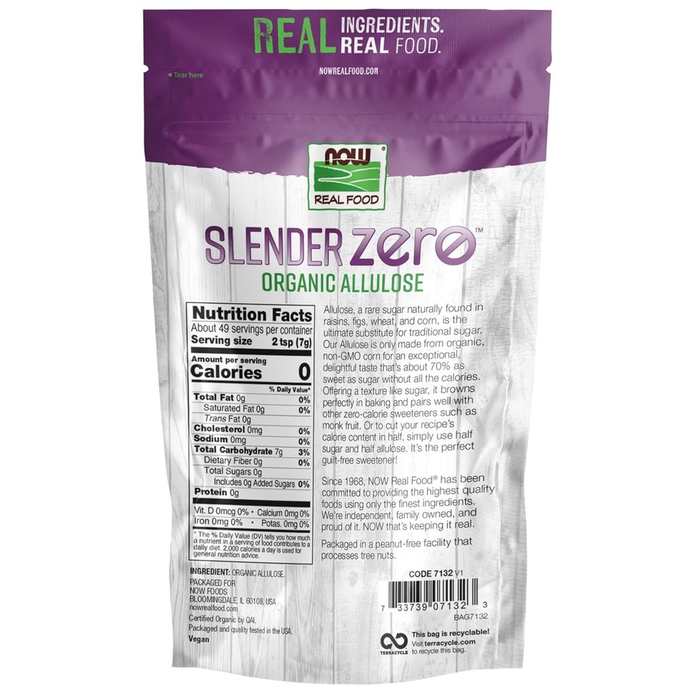 Organic allulose zero calorie sugar substitute for baking beverages