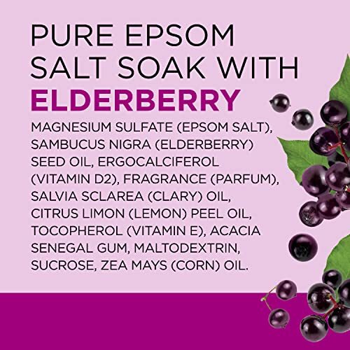 Salt Soak with Pure Epsom Salt, Elderberry, 3 lbs