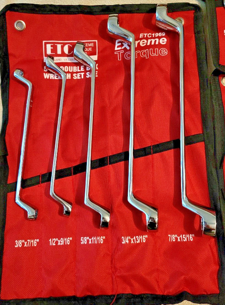 6 Wrench Set SAE Metric C Half Moon S Starter Obstruction Deep Double Box Offset
