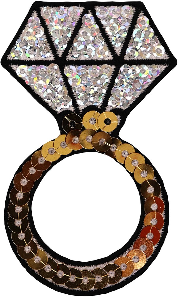 Wrights Sequin Iron-On Applique Diamond Ring
