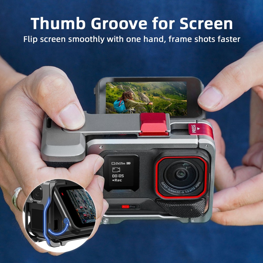 For Insta360 Ace Pro 2 Aluminum Handheld Case Grip Camera Replacement Part