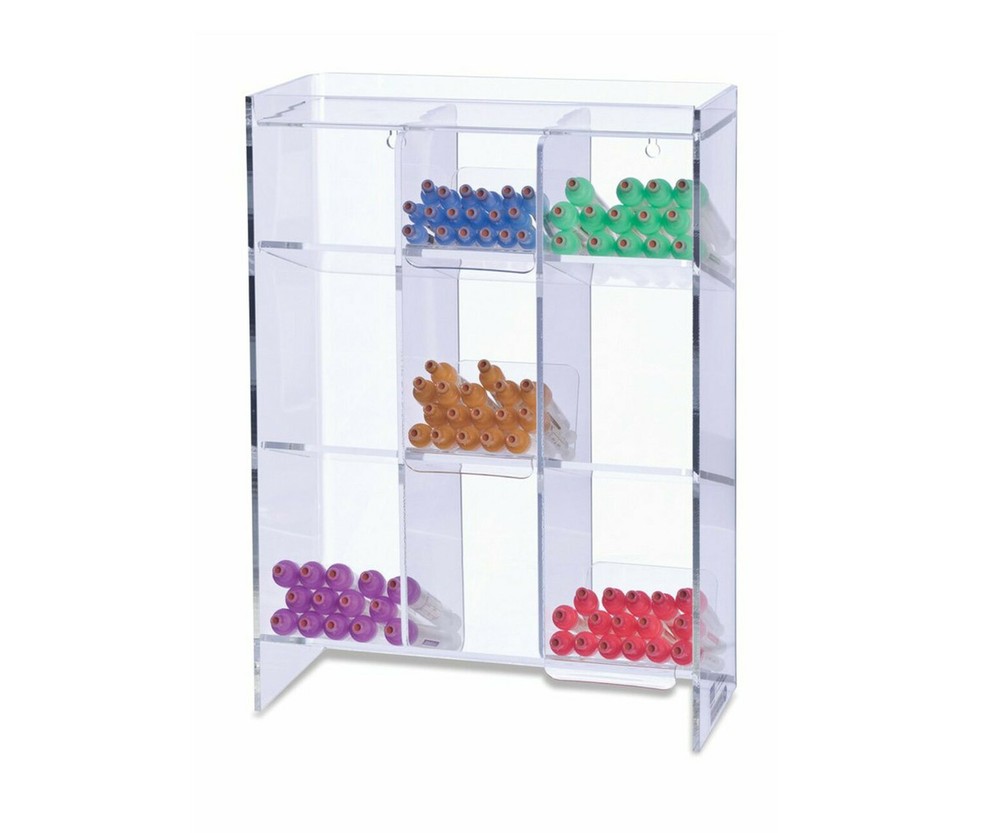Blood Collection Multi Storage Case Clear Acrylic 9 Compartment 3 Pull Out Trays