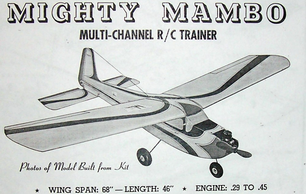 Sterling MAMBO PLANS & PATTERNS a Mighty Mambo Reduced to 48" RC Model Airplane