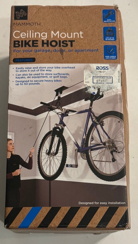 Mammoth Ceiling Mount Bicycle Hoist, Garage Ceiling Storage FREE SHIP