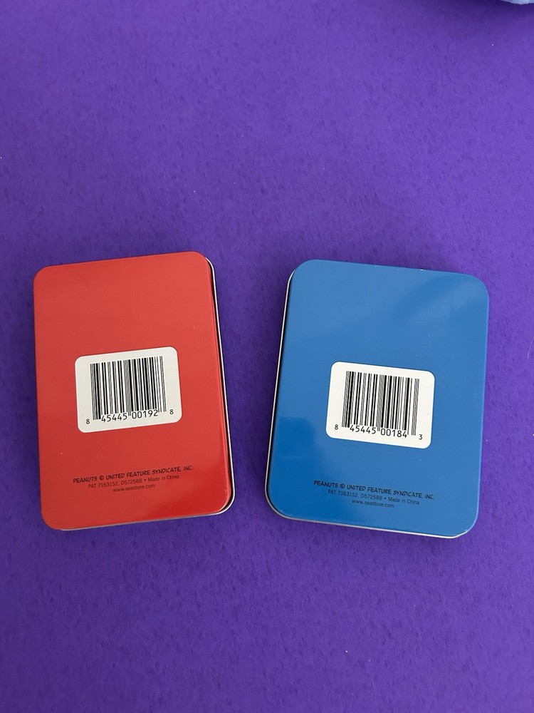 Christmas Tin Peanuts gift Card holders 2pcs