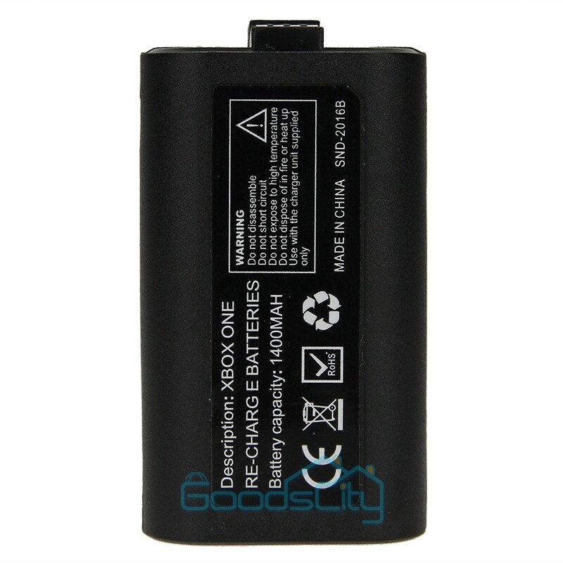 USB Rechargeable Battery Pack For XBox One Controller & Charger Cable Kit