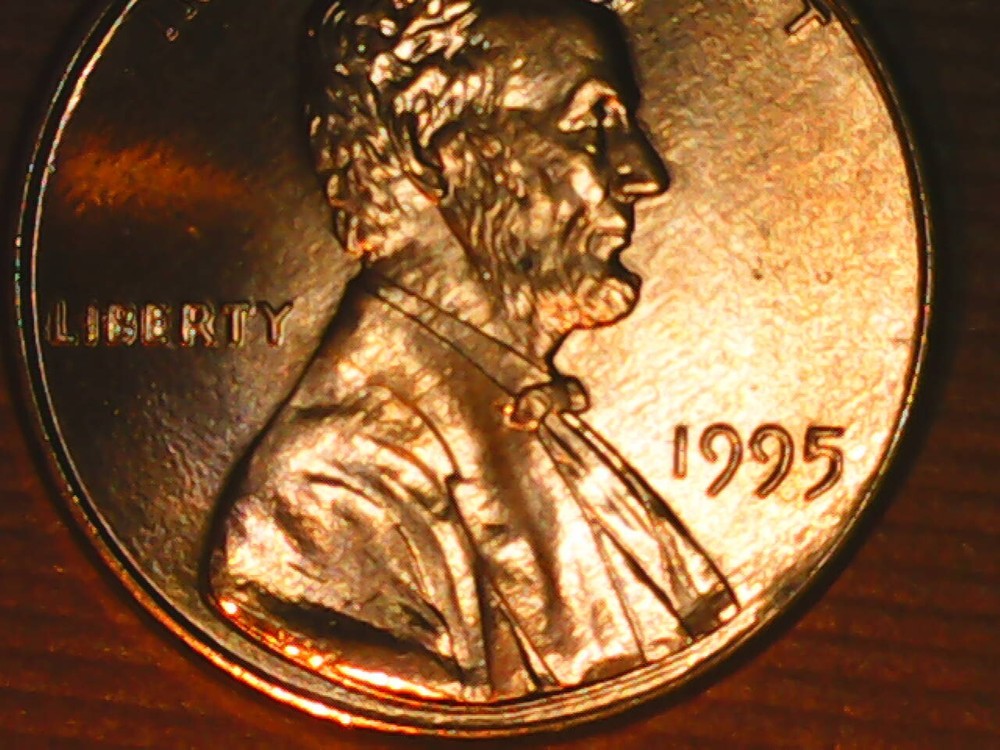 1995 Penny Reverse Die Crack & Chip