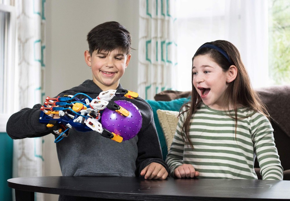 Thames & Kosmos Mega Cyborg Hand STEM Experiment Kit | Build Your Small, Blue